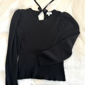 Fun Black Top with bubble Sleeves